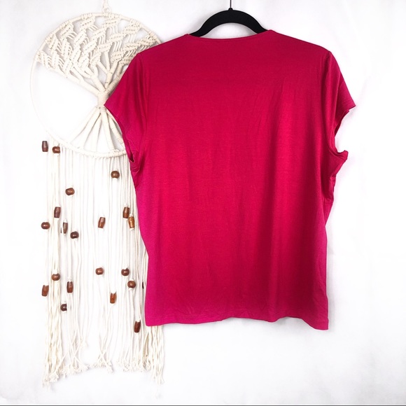 MARKS & SPENCER PINK BLOUSE V NECK SHORT SLEEVE - Picture 2 of 6